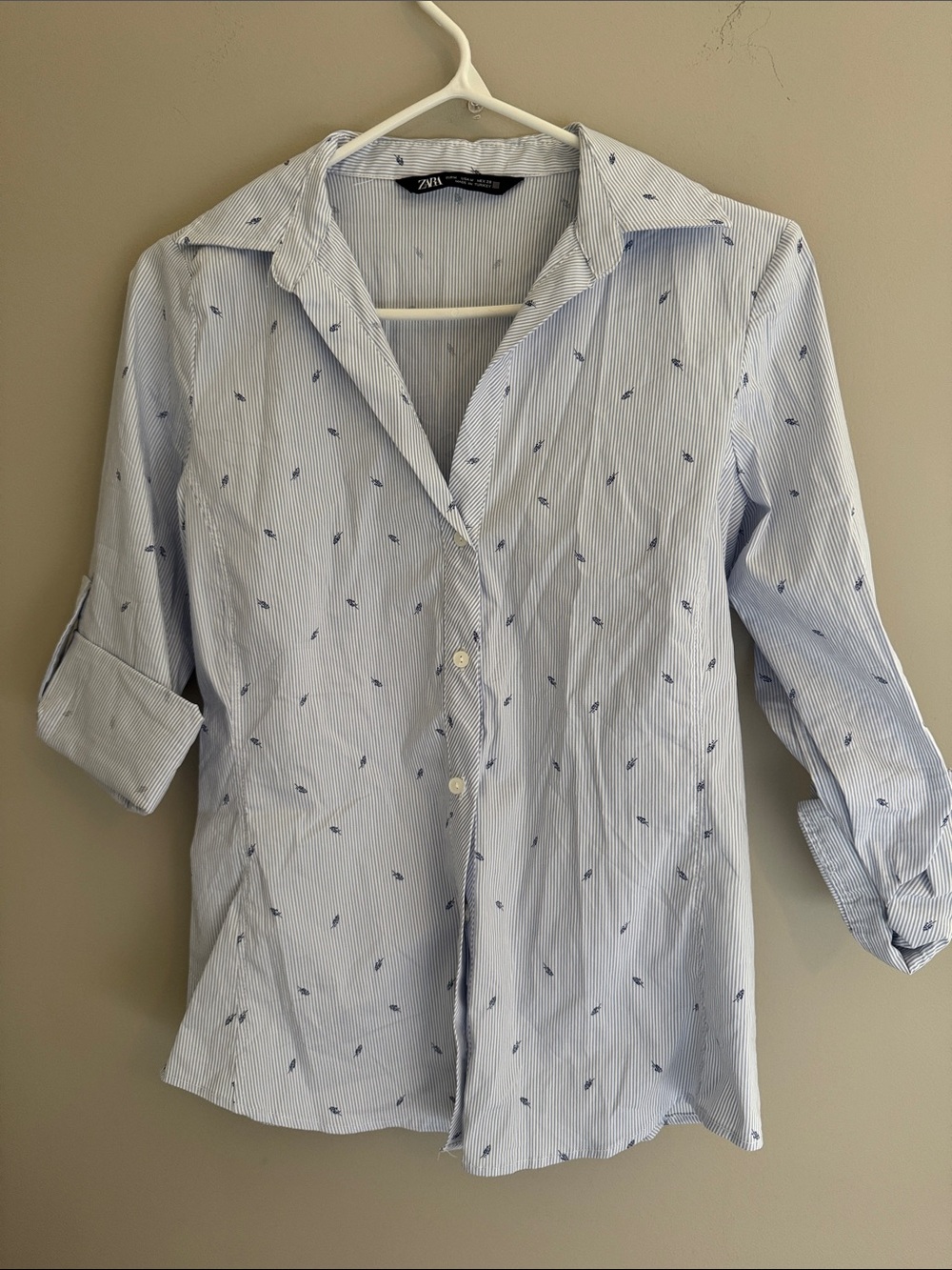 ZARA PINSTRIPE BUTTON DOWN SHIRT